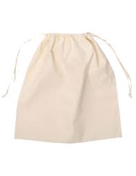 Cotton drawstring bag with natural cotton and string